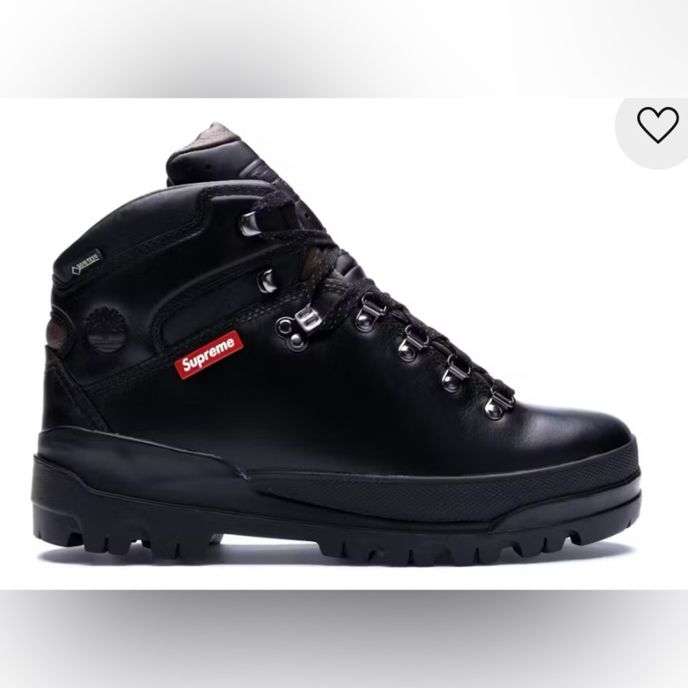 Supreme Timberland world hiker Black Leather Boots High-Top Design